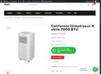 Nouveau Climatiseur Mobile 7000 BTU, Minder dan 60 m³, 2 snelheden, Timer, Nieuw