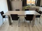 eettafel + stoelen, Huis en Inrichting, Tafels | Eettafels, Ophalen, 200 cm of meer, 50 tot 100 cm, Zo goed als nieuw