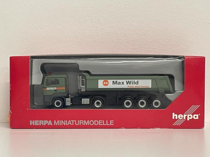 Herpa MAN TGS L Max Wild kiepoplegger 1:87, Hobby & Loisirs créatifs, Voitures miniatures | 1:87, Comme neuf, Bus ou Camion, Herpa