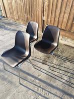 Lot de 3 chaises empilables brunes, Enlèvement, Comme neuf
