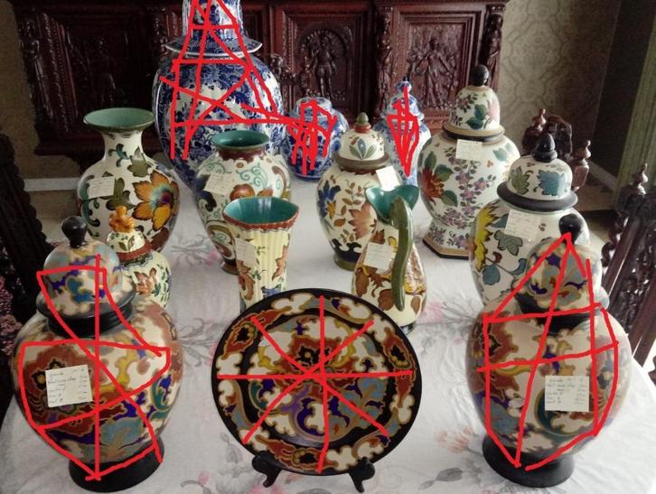 Porselein 8 stuks / keramiek/vazen/kannen/gouda & anderen, Antiek en Kunst, Antiek | Keramiek en Aardewerk, Ophalen