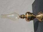 Antieke messing olielamp met sierglas – uniek verzamelobject, Ophalen