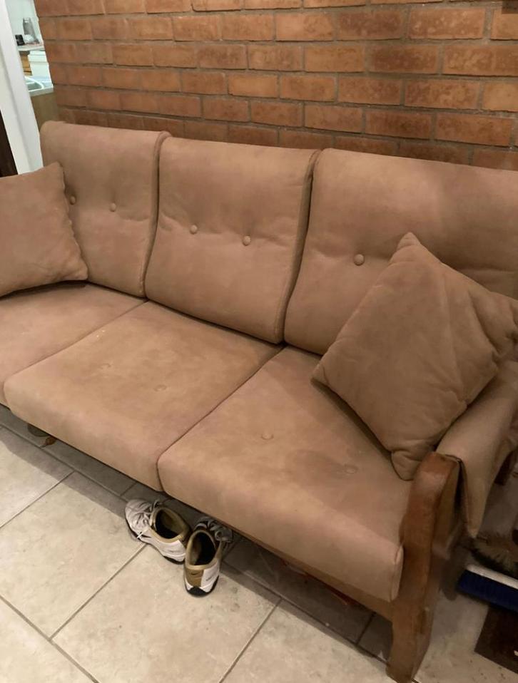 eiken salon in perfecte staat, Maison & Meubles, Canapés | Coins salons complets, Comme neuf, Bois, Tissus, Enlèvement