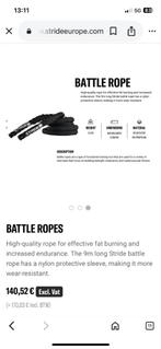 Battle Rope stride 9 meter - nieuw, Sport en Fitness, Ophalen, Nieuw, Benen, Battle rope