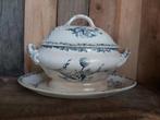 Prachtige oude franse beboterde sauciere / sauskom deksel, Antiek en Kunst, Ophalen of Verzenden