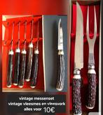 vintage bestek en vleesvork en vleesmes, Enlèvement ou Envoi