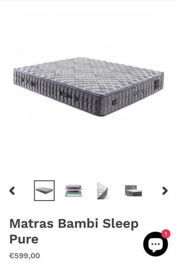 Bambi Sleep Pure matras 160x200cm – stevig, met wasbare hoes beschikbaar voor biedingen