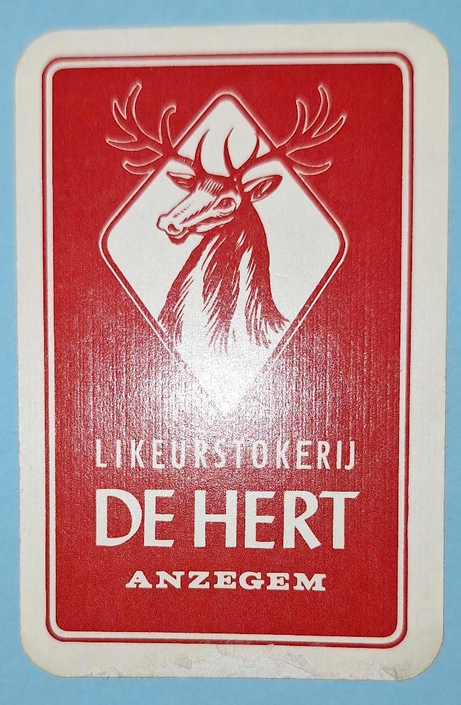 Carte à jouer Anzegem — Distillerie de liqueur De Hert_109, Collections, Cartes à jouer, Jokers & Jeux des sept familles, Utilisé