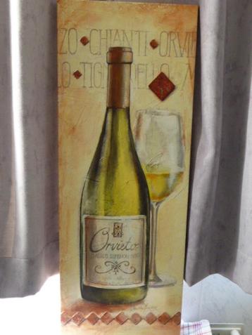 Peinture sur toile, format 30 x 80cms, Le vin...par "Jeune a beschikbaar voor biedingen