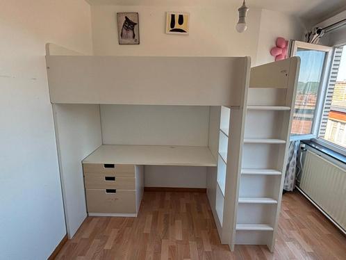ikea lit en hauteur avec garde robe, étagère et bureau., Kinderen en Baby's, Kinderkamer | Stapelbedden en Hoogslapers, Gebruikt