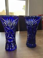 Blauwe kristallen vaasjes, Antiek en Kunst, Ophalen of Verzenden