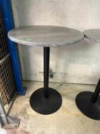 Ronde statafels hoog gemarmerd kunstblad (4x), Huis en Inrichting, Tafels | Statafels, Ophalen, Zo goed als nieuw