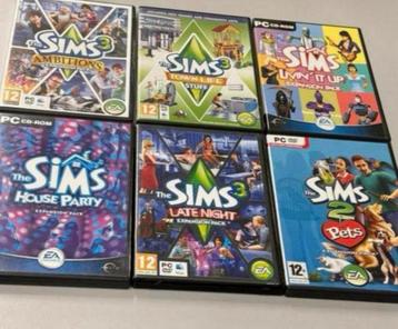 6X PC Spelletjes games The sims 2 3 + expansions uitbreiding beschikbaar voor biedingen