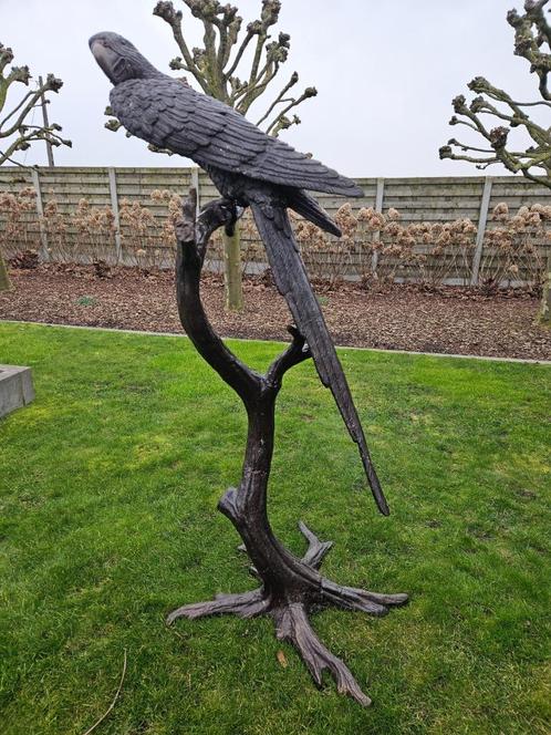 BRONZEN ARA'S/PAPEGAAIEN ALS NIEUW 1400 IPV 2744 EURO KOOPJE, Tuin en Terras, Tuinbeelden, Zo goed als nieuw, Dierenbeeld, Overige materialen