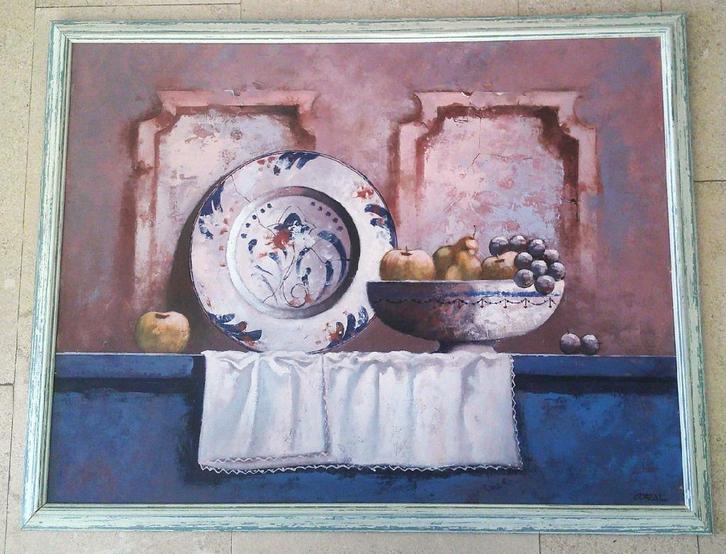 Gevarieerd Stilleven ca. 1975 - gesigneerd Coral, Antiek en Kunst, Kunst | Schilderijen | Klassiek, Ophalen of Verzenden