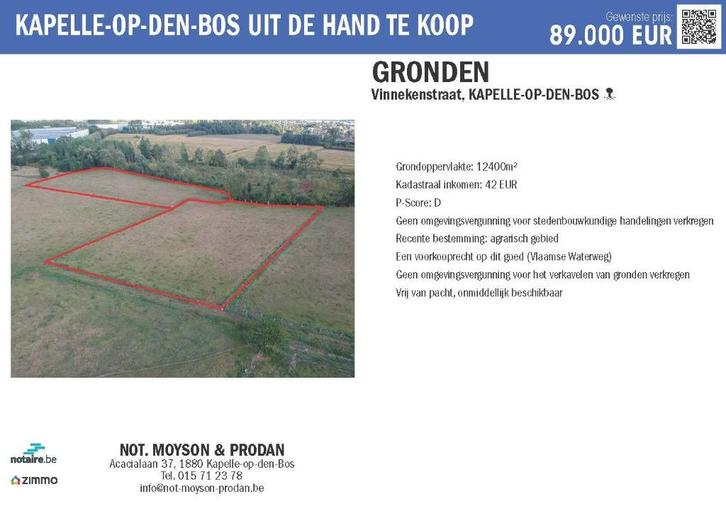 Ramsdonk: 2 PERCELEN LANDBOUWGROND - pachtvrij, Immo, Gronden en Bouwgronden, 1500 m² of meer