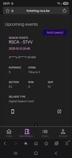 RSCA - STVV 13/12/25 20:45, Tickets en Kaartjes
