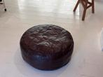 Pouf en cuir, Maison & Meubles, Rond, Enlèvement, Utilisé, 50 à 75 cm