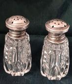 19 eeuw kristallen zout en peper vaatjes met zilveren top, Enlèvement ou Envoi, Argent