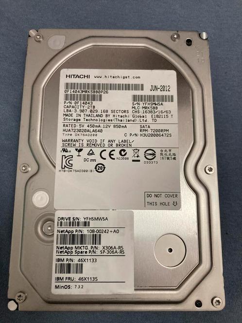 Hitachi / HGST 2TB 7200 Rpm Sata600, Computers en Software, Harde schijven, Zo goed als nieuw, HDD, NAS, Ophalen