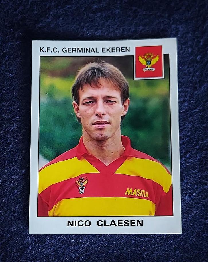 Panini sticker voetbal  ' FB 1993 - Nico Claesen '  -nieuw-, Verzamelen, Sportartikelen en Voetbal, Nieuw, Poster, Plaatje of Sticker