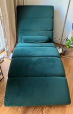 Velvet chaise longue flessengroen, Huis en Inrichting, Ophalen, Zo goed als nieuw
