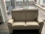 Nieuwe beige lederen tweezit van topkwaliteit., Huis en Inrichting, Ophalen, Klassiek, 150 tot 200 cm, 75 tot 100 cm
