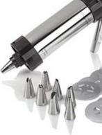 Garneerspuit-Koekjespers-Roestvrij staal NIEUW, Ophalen of Verzenden, Zo goed als nieuw