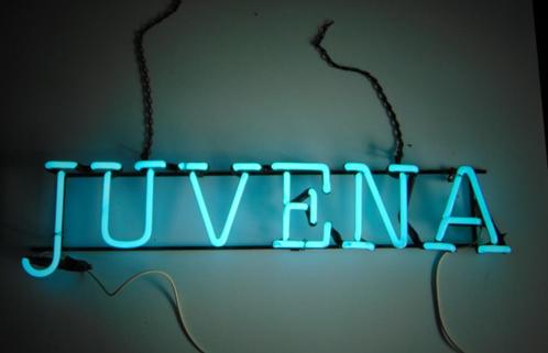 Juvena (Zwitserse cosmetica) neon reclame, Verzamelen, Merken en Reclamevoorwerpen, Gebruikt, Ophalen