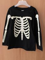 HALLOWEEN T-shirt zwart skelet longsleeve 98/104 glow dark, Ophalen of Verzenden, Zo goed als nieuw, Jongen of Meisje, Shirt of Longsleeve