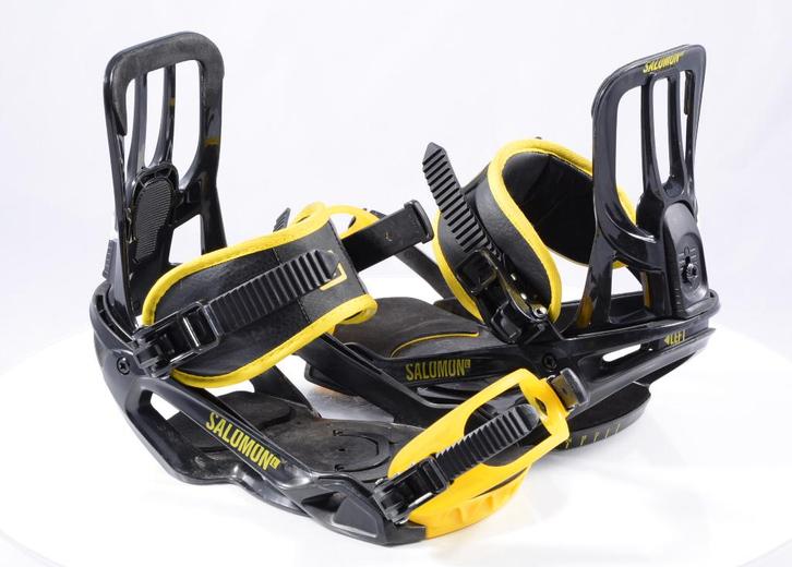 Fixations de snowboard L SALOMON PACT UNITE noir/jaune, Sports & Fitness, Snowboard, Utilisé, Fixations, Envoi