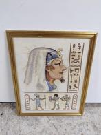 Mooi geborduurd werk in kader - Farao's / Egypte, Antiek en Kunst, Ophalen of Verzenden