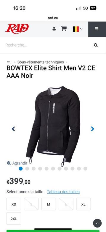BOWTEX Elite Shirt Men V2 CE AAA Noir beschikbaar voor biedingen