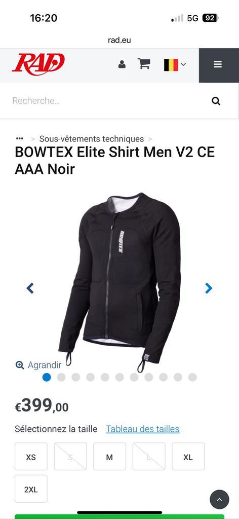 BOWTEX Elite Shirt Men V2 CE AAA Noir, Motoren, Accessoires | Overige, Ophalen