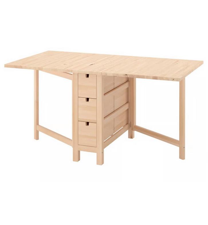 Tafel - NORDEN Klaptafel ikea, berken, 26/89/152x80 cm, Huis en Inrichting, Tafels | Kaptafels, Gebruikt, Ophalen