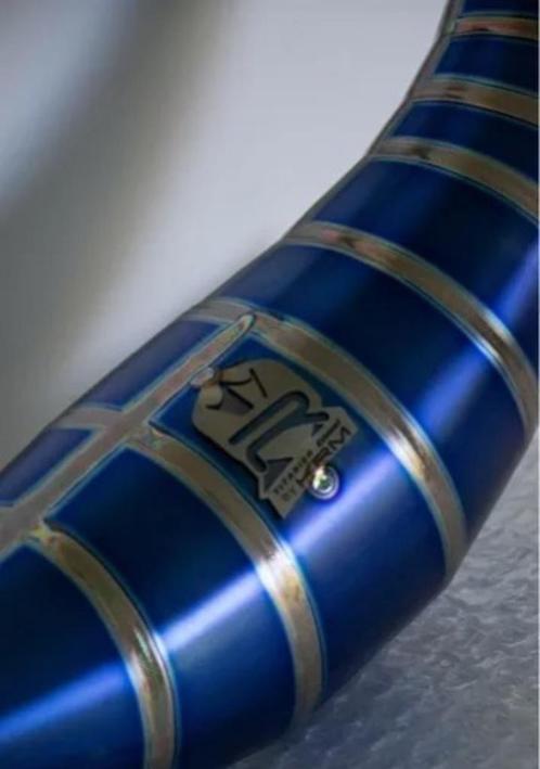 KRM titanium blue 100-115cc uitlaat Derbi, Fietsen en Brommers, Brommers | Tuning en Styling, Zo goed als nieuw, Ophalen of Verzenden