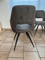 4 grijze fluwelen draaistoelen, Huis en Inrichting, Fauteuils, Ophalen, Zo goed als nieuw