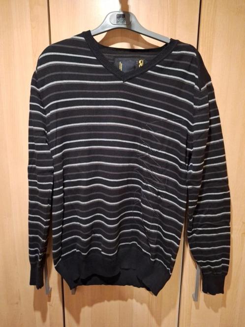 Sweat rayé Jack & Jones XL, Kleding | Heren, Truien en Vesten, Gedragen, Maat 56/58 (XL), Zwart, Ophalen of Verzenden