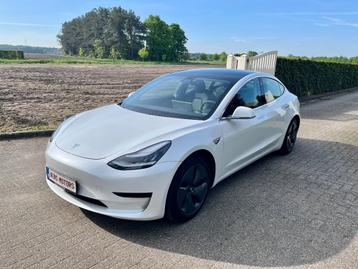 Tesla Model 3 Standard Plus 2020 62000km Airco/Autopilot, Auto's, Tesla, Automaat, Achterwielaandrijving, Zwart, Leder
