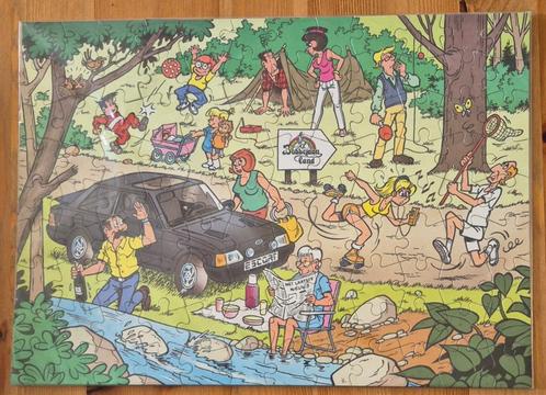 Kiekeboe puzzel Bobbejaanland 1987 Merho Ford Escort, Verzamelen, Stripfiguren, Zo goed als nieuw, Boek of Spel, Overige figuren