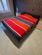 SLATTUM 2 persoonsbed 160x200, Huis en Inrichting, Ophalen, Zwart, Tweepersoons, Zo goed als nieuw