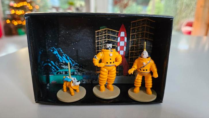 Set van 3 figuren van Kuifje „We wandelden op de maan”, Verzamelen, Beelden en Beeldjes, Zo goed als nieuw, Ophalen of Verzenden