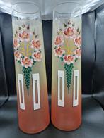 Art Nouveau geëmailleerde glazen vazen, Ophalen of Verzenden