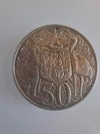 Pièce australienne de 50 cents en argent 1966, Timbres & Monnaies, Monnaie en vrac, Argent, 50 centimes, Autres pays