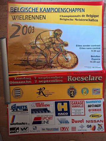 Grote wieleraffiche Belgische kampioenschappen 2003 beschikbaar voor biedingen