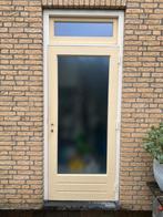 Hardhouten achterdeur dubbel glas incl. kozijn bxh 100x244cm, Deurkozijn, Zo goed als nieuw, Inclusief glas, 225 cm of meer