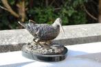 een bronzen houtsnip op marmer..., Antiek en Kunst, Antiek | Brons en Koper, Ophalen of Verzenden, Brons