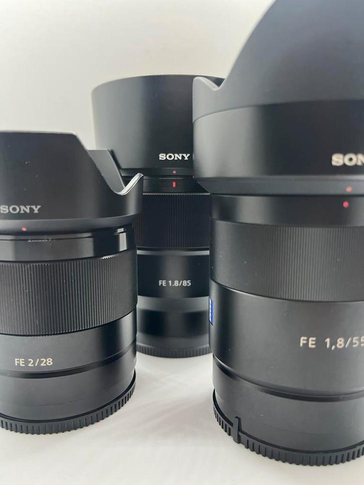 Sony FE lenzen 28 - 55 - 85mm, Audio, Tv en Foto, Foto | Lenzen en Objectieven, Zo goed als nieuw, Ophalen of Verzenden