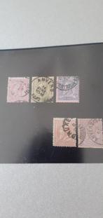 5 timbres timbrés de Belgique de la série 46/52, Enlèvement ou Envoi