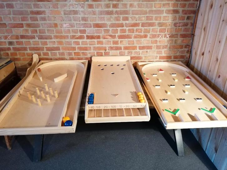 Houten Vlaamse volksspelen te huur, Hobby en Vrije tijd, Feestartikelen | Verhuur, Zo goed als nieuw, Ophalen of Verzenden